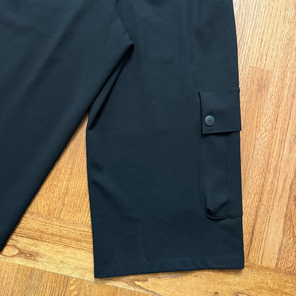 Planet by Lauren G wide leg crop pants with elastic waist in black size 1 - Picture 7 of 12